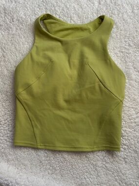 lululemon yellow-green High Neck Crop Tank Top